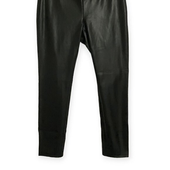 Loft Black Faux Leather Stretch Pants/Leggings, Size L - Picture 4 of 9